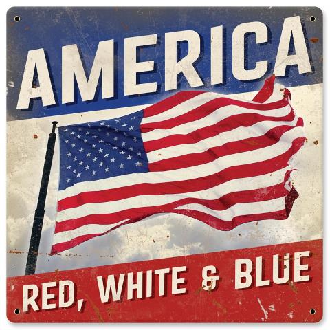 America Red White and Blue sign