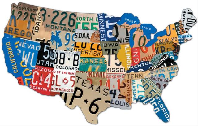 USA License Plate Map
