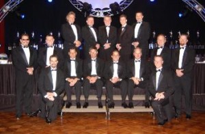Mark Thomas poses with all the IHRA champions in 2006.