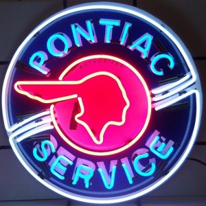 pontiac service neon sign