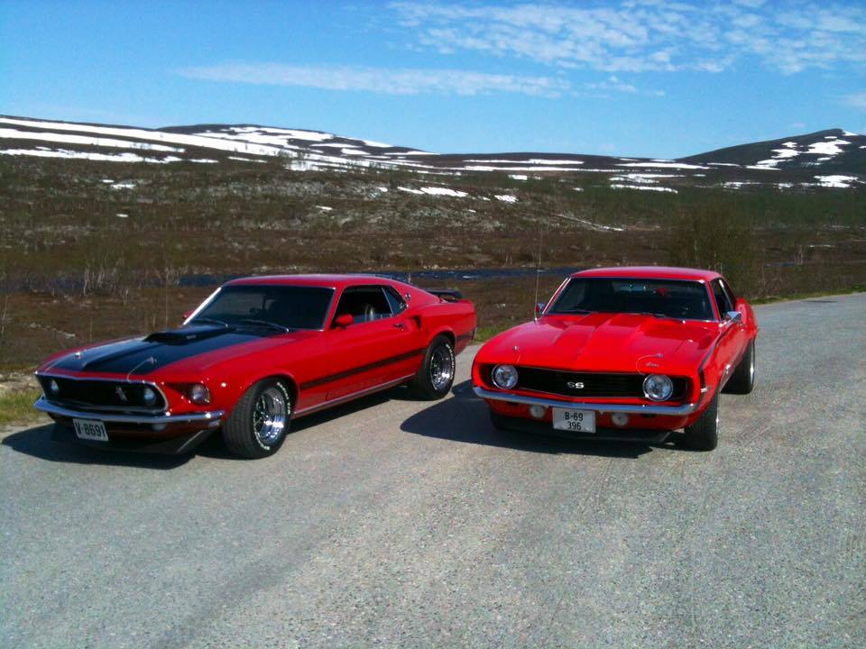 1969 Mustang Mach 1 and 1969 Camaro