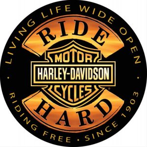 harley davidson ride hard tin sign