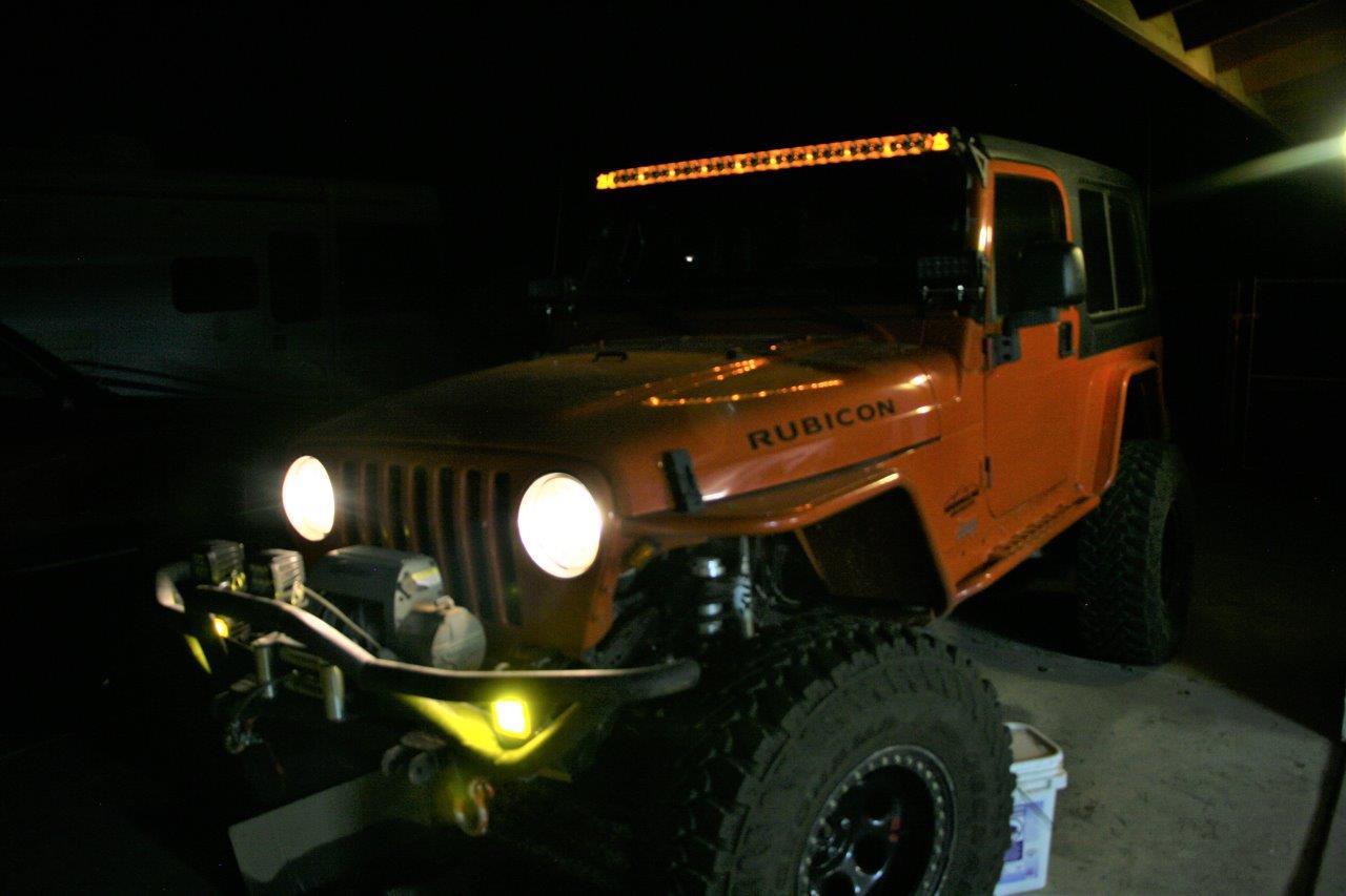 52'' LED Light Bar+4'' White/Amber LED Pods Fog Light For Jeep Wrangler JL 18-19