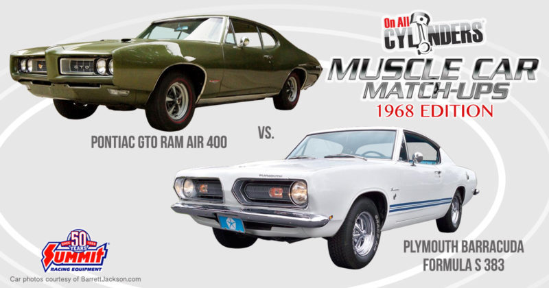 68 Pontiac GTO vs 68 Plymouth Barracuda