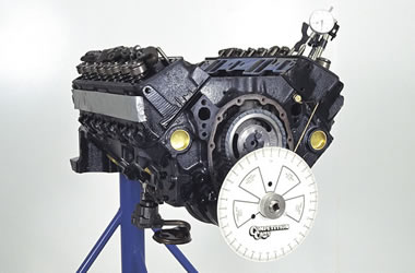 Camshaft Degree Wheel installed on an engine