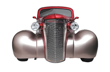 front grille of a 1938 Chevy Business Coupe