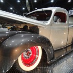 silver customized prewar hot rod truck