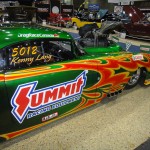 kenny lang's pro mod dragster with summit racing logo on door