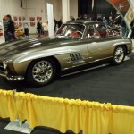 mercedes 300sl gullwing coupe on display at car show