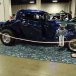 blue ford 3 window hot rod coupe