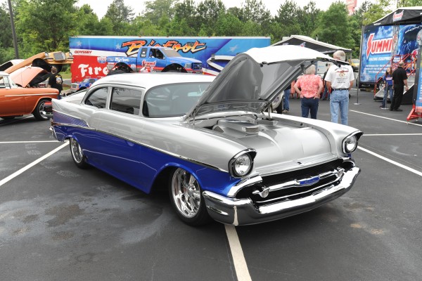 1957 chevy show car on display