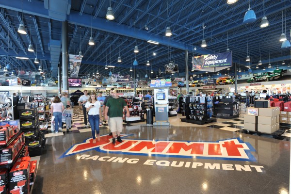 view inside summit racing retail store