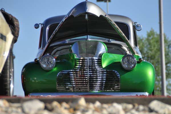 front grille shot of a classic hot rod