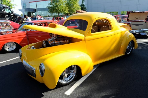 yellow willys hot rod
