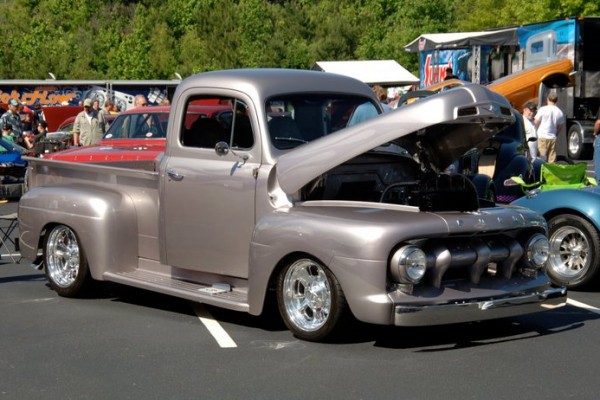 vintage SILVER FORD F1 HOT ROD TRUCK