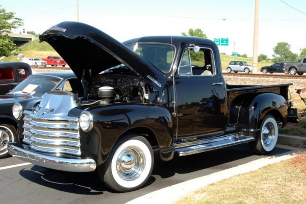 vintage black chevy 3100 truck
