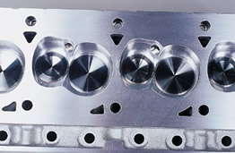 view of combustion chambers inside a cylinder head