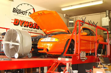 mustang on a chassis dyno