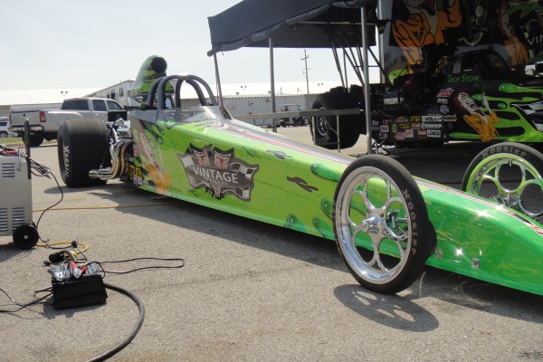 sportsman rail dragster in pits
