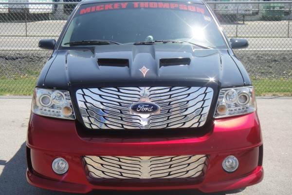 ford f series drag truck with chromed grille