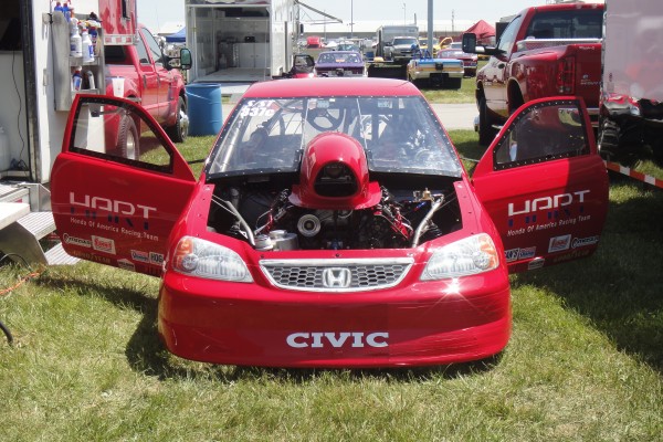 honda civic drag car with pro stock style scoop