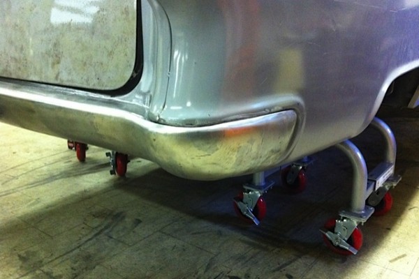 1955 chevy hot rod project, rear bumper