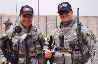 military troops wearing summit racing hats