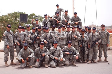 Group photo of military troops stationed overseas