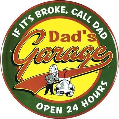 Dad's Garage tin sign