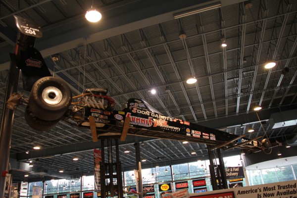 Don Garlits Swamp Rat 32 Dragster hung from ceiling