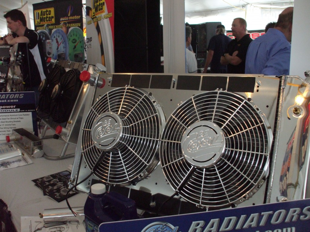 be cool radiator on display at automotive trade show