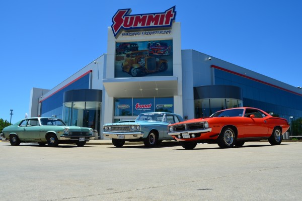 3 classic muscle cars at summit racing store