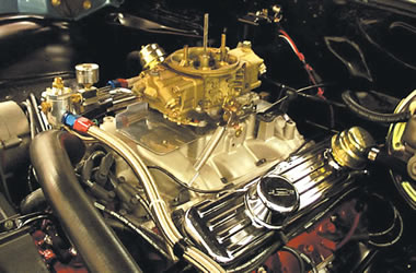 holley carburetor on a muscle car engine