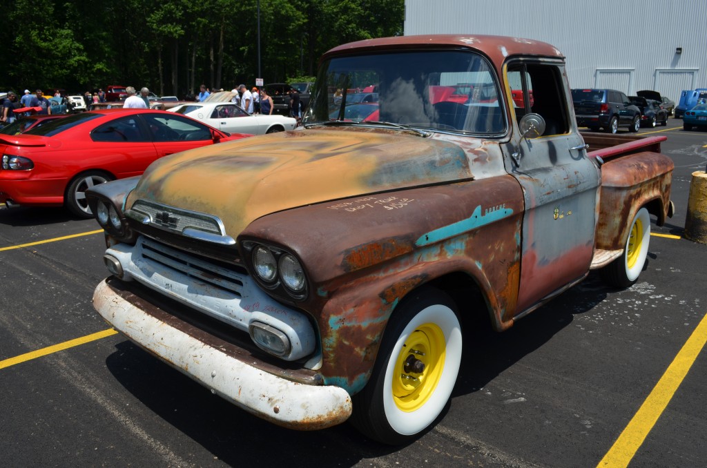 vintage chevy apache truck with patina