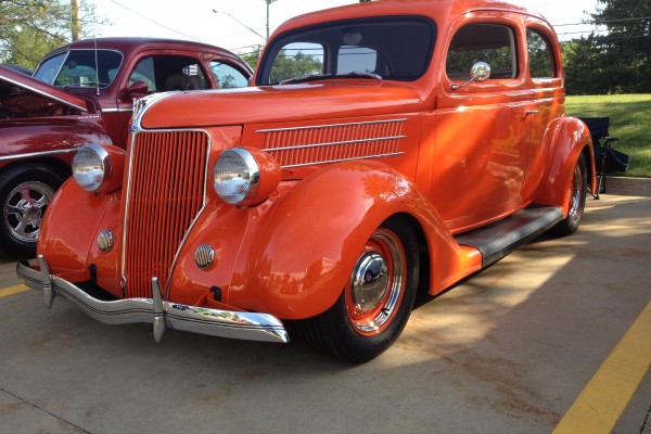 orange prewar ford business coupe