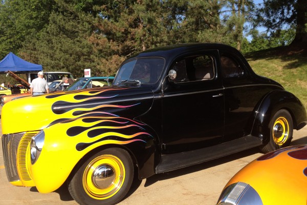 ford five window flamed coupe