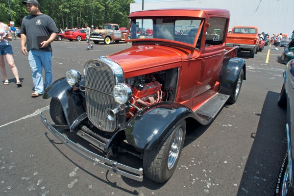 ford hot rod truck with sbc v8