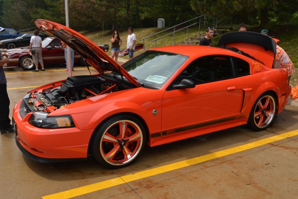 Orange Ford Mustang Mach 1