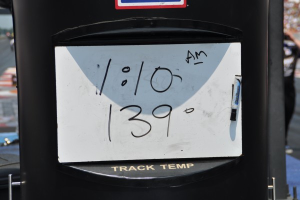 track conditions whiteboard at an nhra drag race
