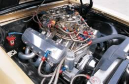 engine in a 1967 camaro drag car