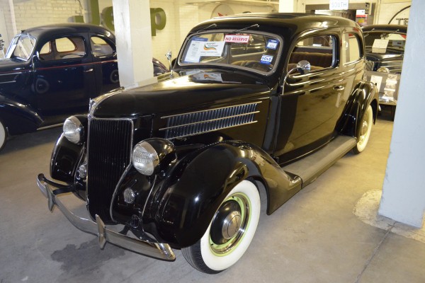 vintage 1936 ford coupe in antique car collection