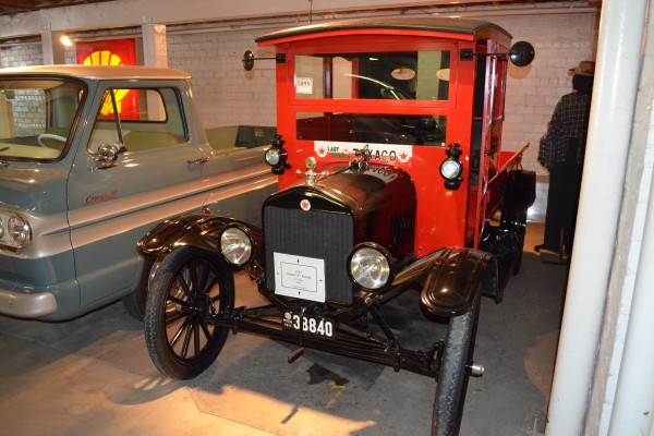 vintage texaco 1917 ford model t pickup truck in museum
