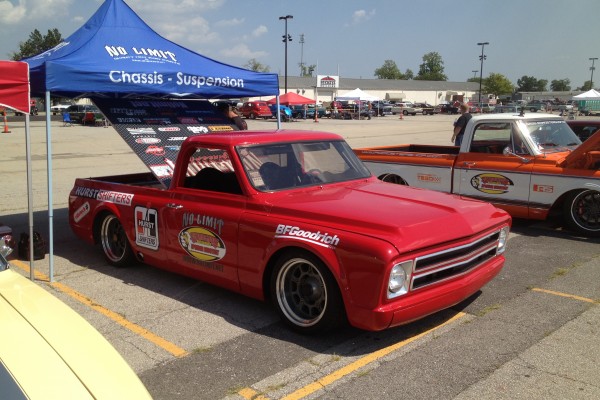 Red Chevy autocross Truck