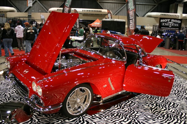 c1 chevy corvette show car on display