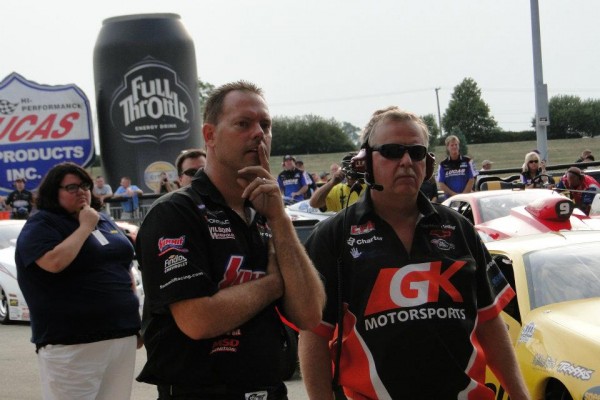 jason line talking to crew chief during race event