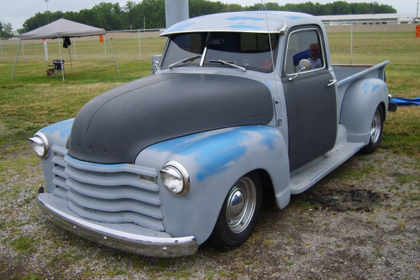 chevy 3100 project truck in primer