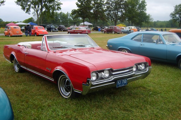 red 1967 oldsmobile cutlass s convertible coupe