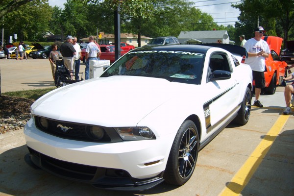White 2012 Ford Mustang GT Boss 302 clone