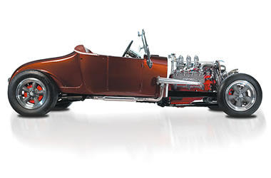 side profile of a 1927 ford roadster hot rod