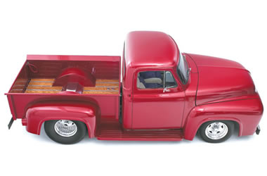 aerial view of a custom 1954 ford pickup